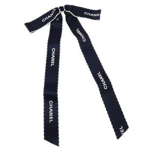 Chanel Bow Brooch Pin Navy 123182